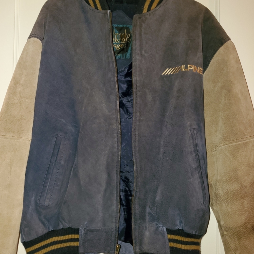 Vintage Alpine car audio leather jacket